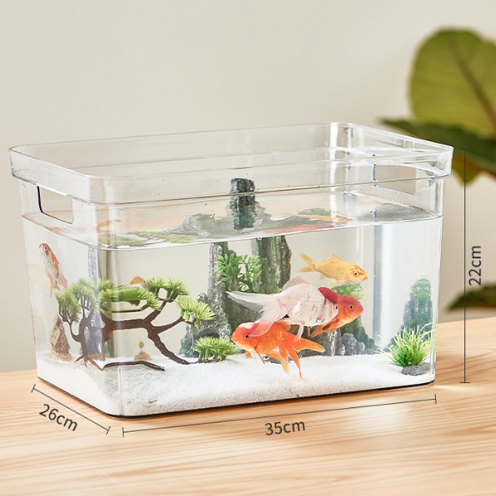 Acuario DIY, decoración de Escritorio Transparente, Acuario de Mesa de Pet Transparente con Flujo de Agua simulado, fácil de Limpiar, decoración para el hogar en Interiores, Ideal (l)