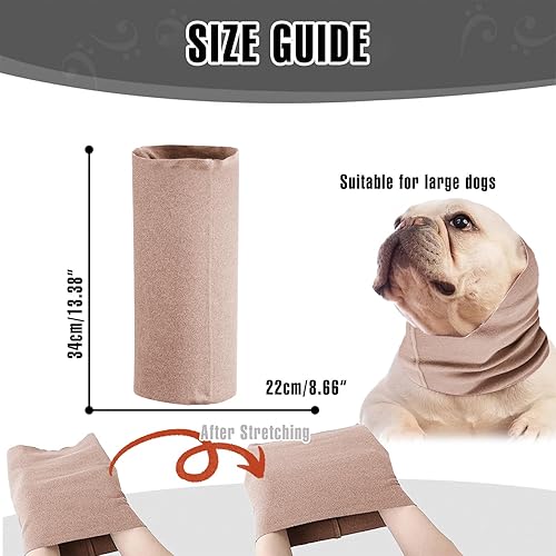 Miniatura 4 de Cubiertas cálidas y silenciosas para perros, orejeras que reducen el ruido y capucha para el cuello para aliviar la ansiedad, color marrón, mediano