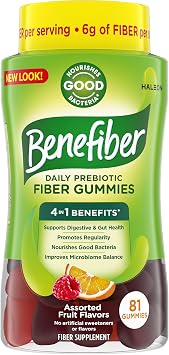 Benefiber Prebiotic Fiber Supplement Gummies, Assorted Fruit Flavor, 81 Ct