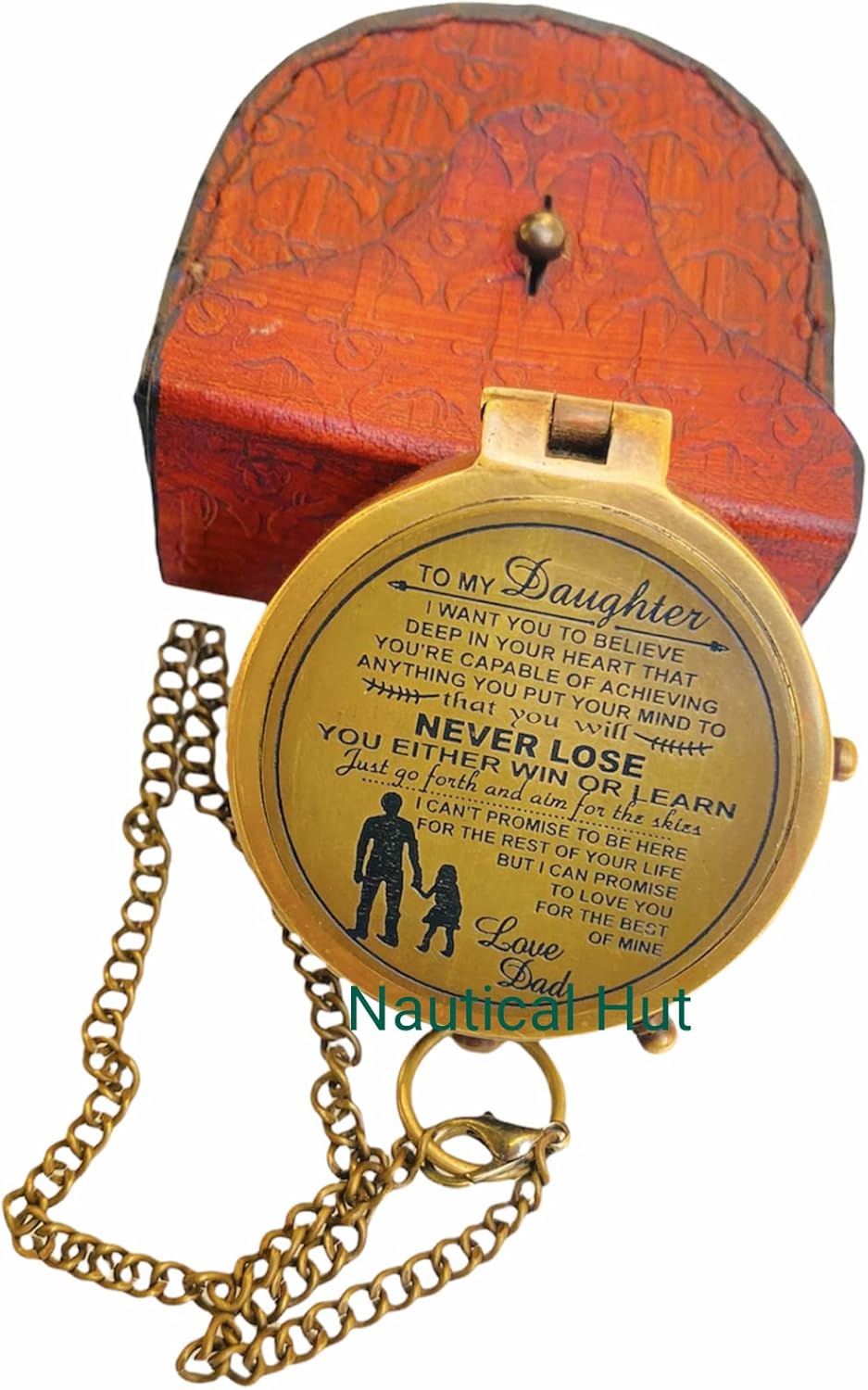 新しく着き Nautical Hut アンティーク真鍮ポケットコンパス フラットコンパス キャンプ用品 ボートコンパス ハイキング 旅行