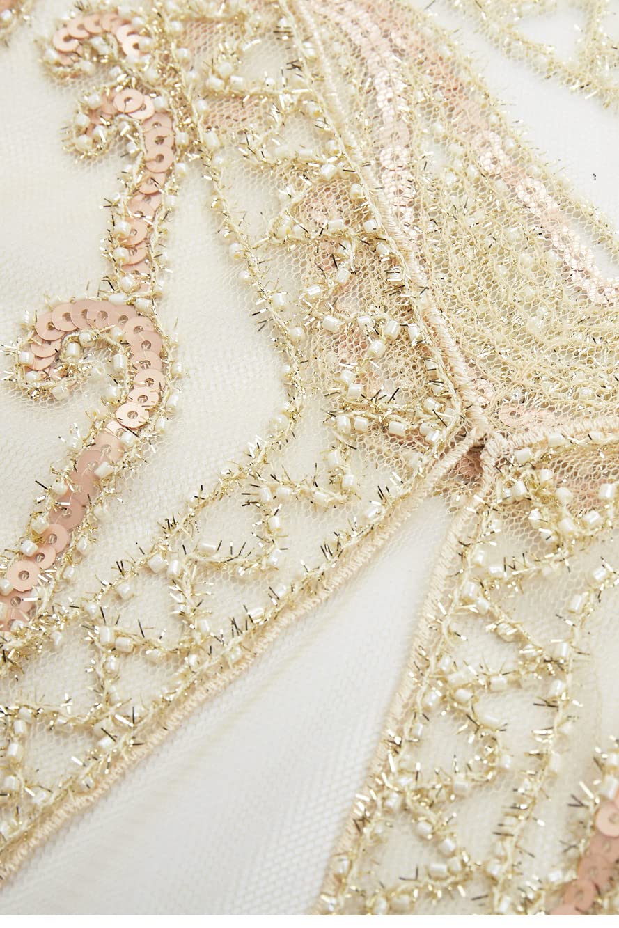 BABEYOND Scialle da donna anni '20 con paillettes perline Art Deco mantello da sera vintage scialle avvolge