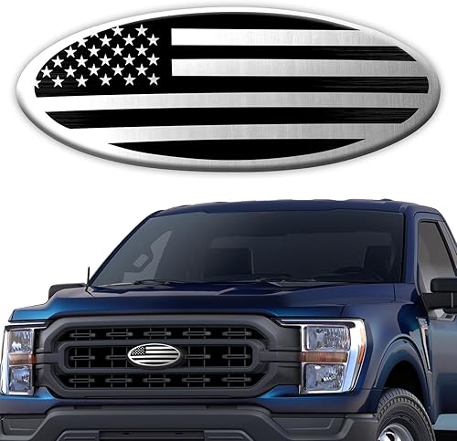 Miniatura 6 de Emblema para portón trasero para Ford F150 F250 F350 Bandera Americana Negra de 9 Pulgadas Emblema para parrilla delantera para emblemas de Ford,