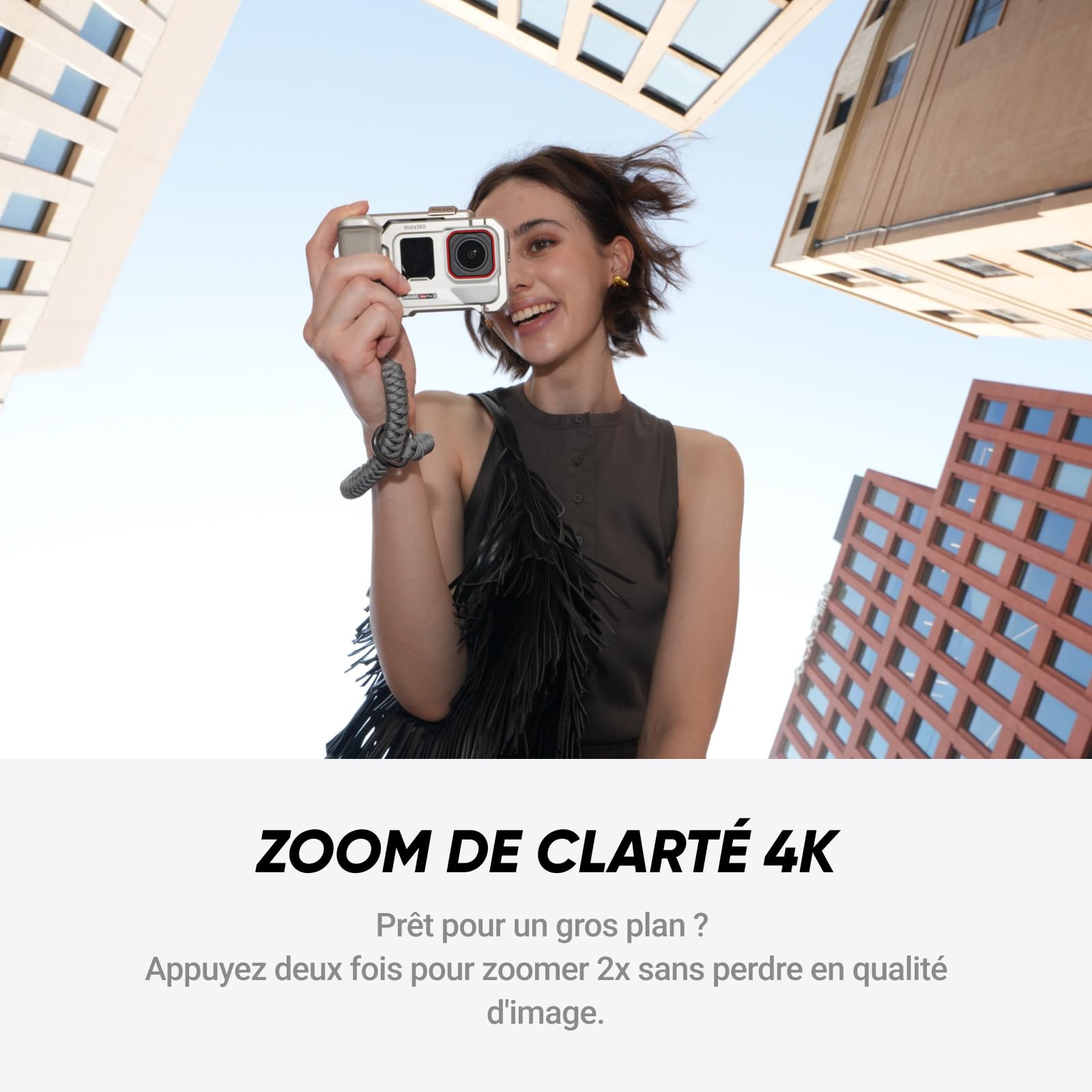 Insta360 Ace Pro 2 édition limitée Blanc Arctique - Caméra d'action étanche 8K co-conçue avec Leica, capteur 1/1,3", Double Puce d'IA, qualité en Basse lumière, Audio avancé, écran Rabattable