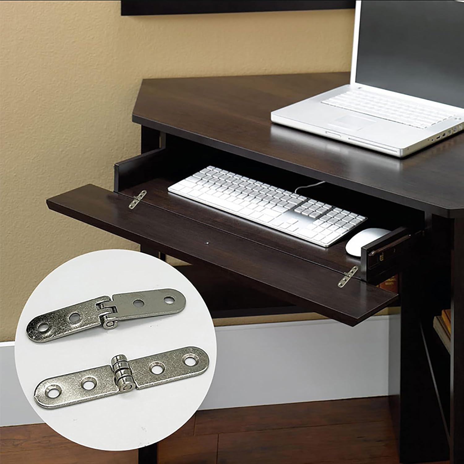 2pcs 180° Foldable Screw-On Hinges for Sewing Machine Cabinet Door - Furniture Hardware Accessories