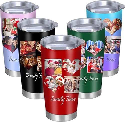 Miniatura 8 de Vasos personalizados con tapas de fotos y pajitas de 20 onzas vaso de café de acero inoxidable con foto personalizada con nombre texto taza de café