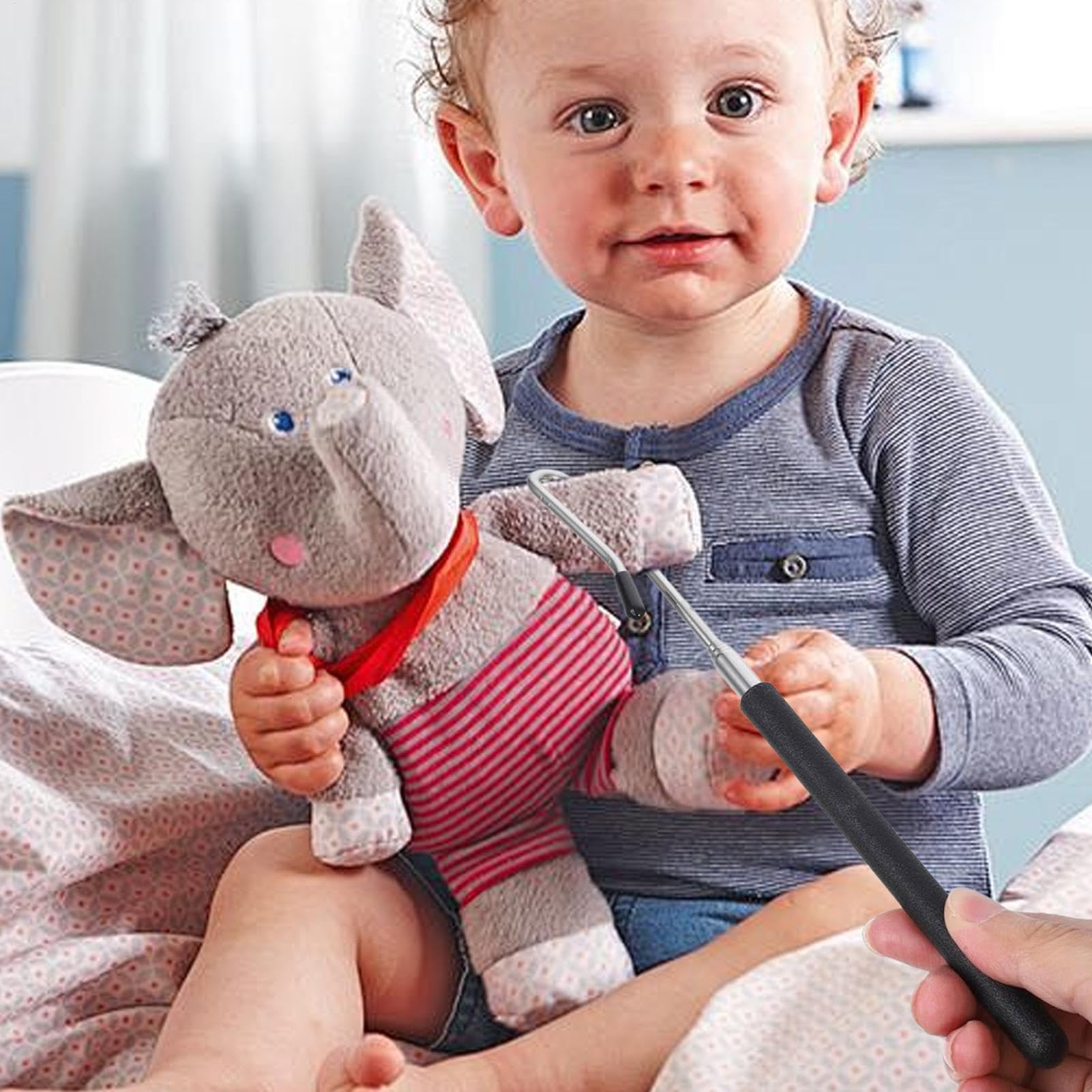 Puppenstab - Teleskop Armsteuerstab | Puppet Arm Rods | Puppenzubehör für Handpuppen & Klappmaulpuppen, Metallführungsstab für Theater & Schule, Flexible Handhabung für Puppenspieler Silber