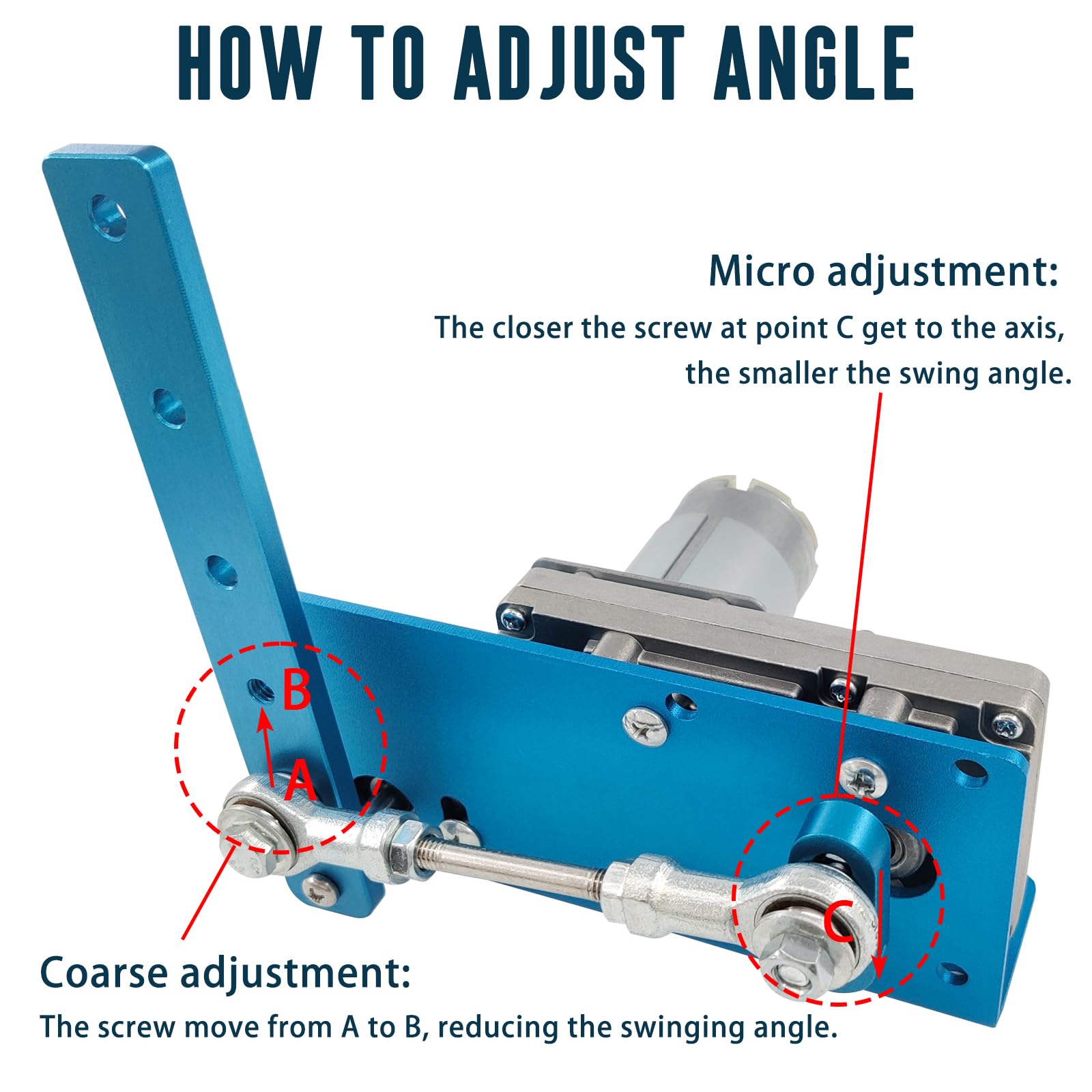 JQDML Motor oscilante alternativo, ángulo de giro de 20 a 120 grados, velocidad ajustable de 120 rpm con regulador de velocidad y control remoto