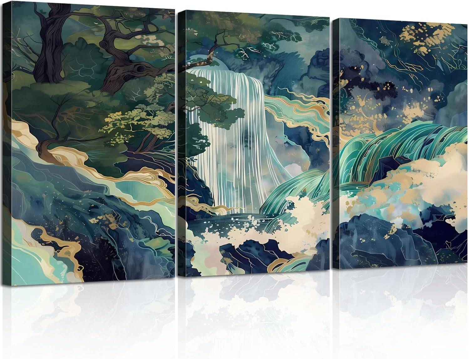 Amazon.com: 3pcs Framed Japanese Canvas Wall art Painting Large ...