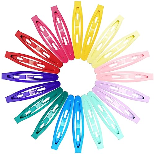 Funtopia - 40 pinzas para el cabello para mujeres y niñas, 2.4 pulgadas, antideslizantes, de metal, ovaladas, pasadores simples para cabello fino y