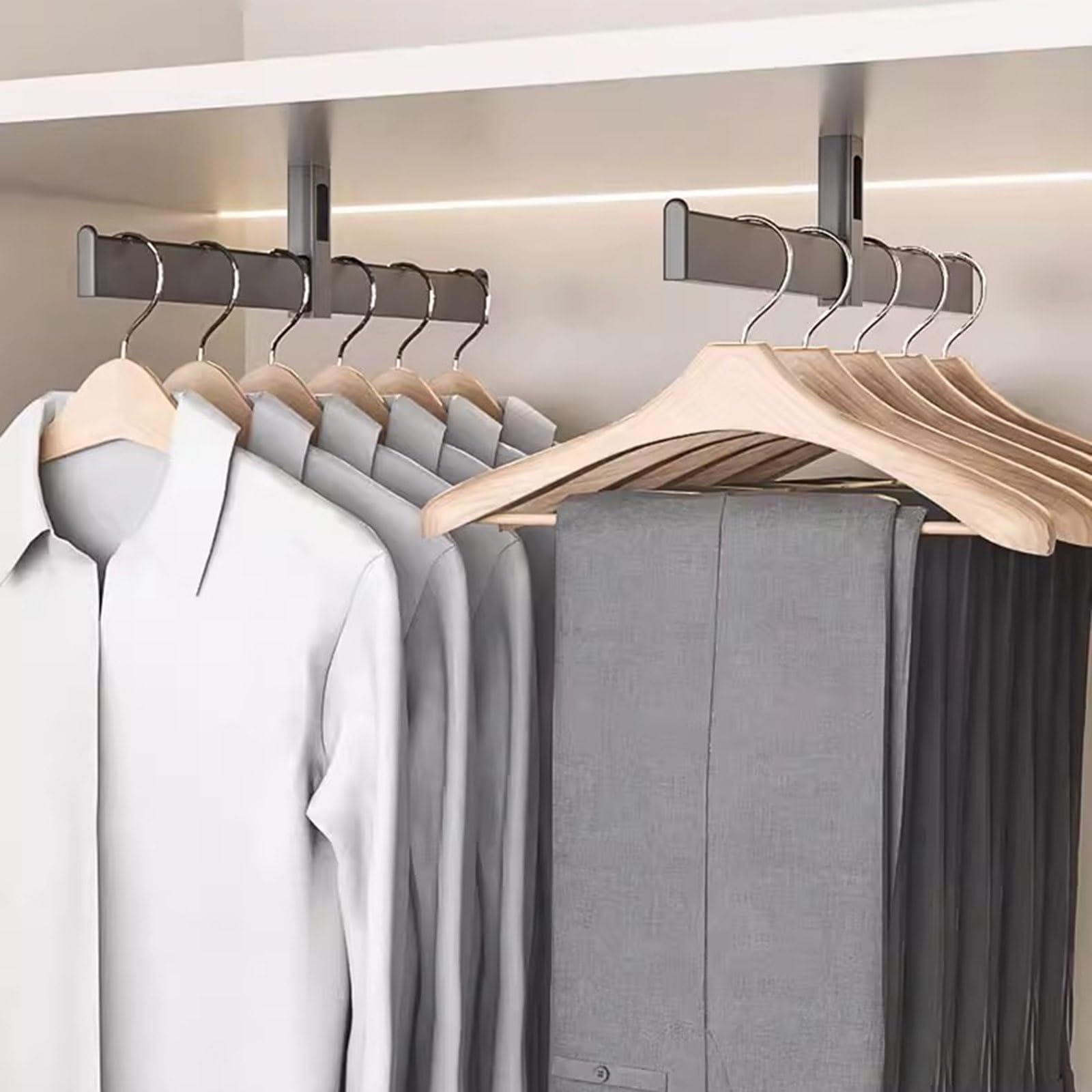 Uchwyt Hanr Commercial Home Closet Wiszący drążek do odzieży Idealny do sypialni, łazienki i szafki (szary)