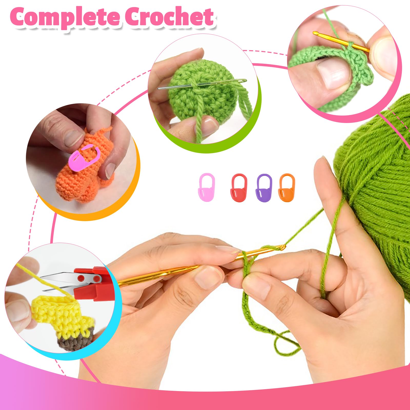 Set Uncinetti 127 Pezzi | Ergonomico Con Aghi E Accessori | Per Principianti E Esperte Di Lavoro A Maglia - Foto 7