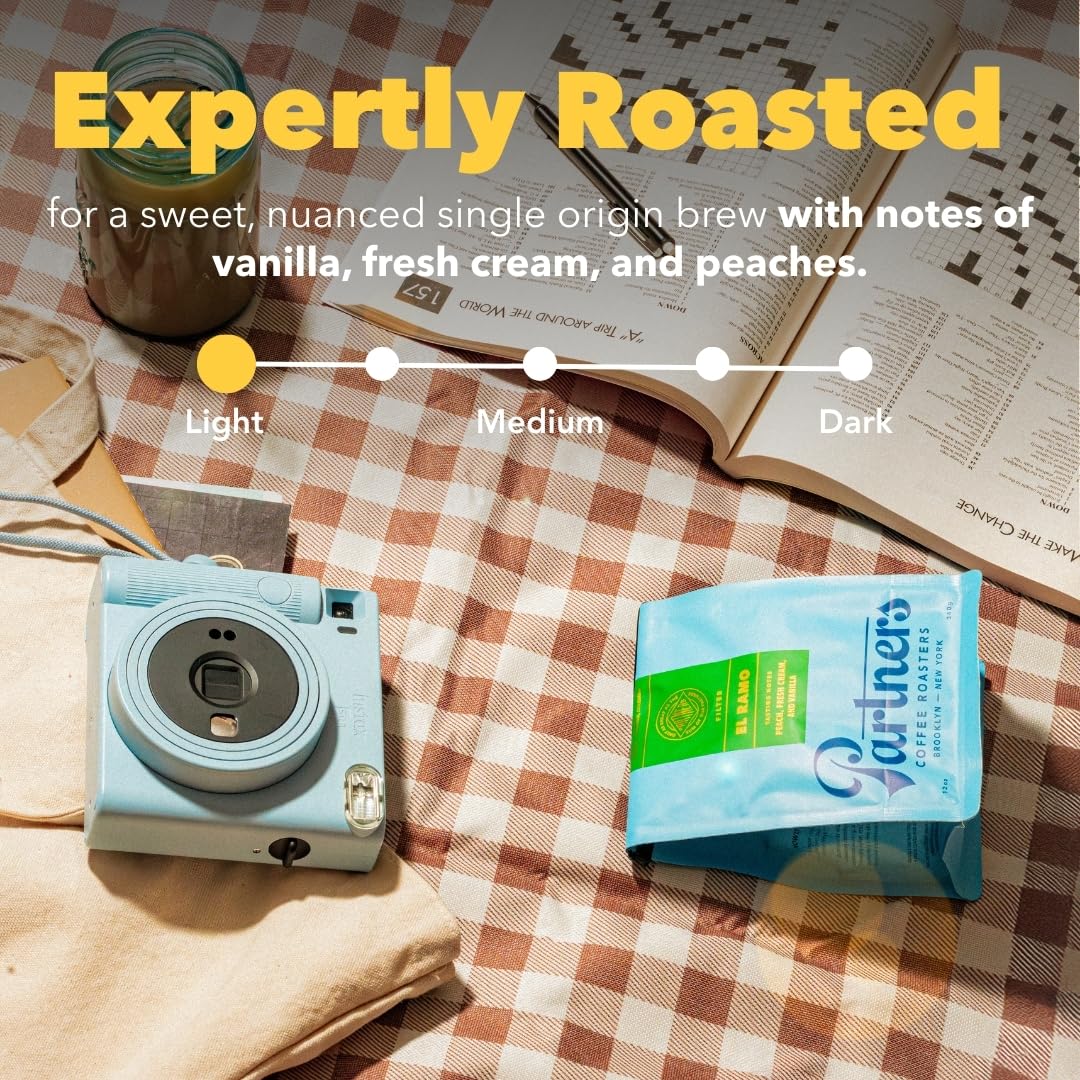 PARTNERS COFFEE ROASTERS - Whole Bean Coffee (El Ramo - Colombian, Light Roast) 12oz - Sweet Colombian Blend - Whole Coffee Beans - Lab Tested for Mycotoxins & Heavy Metals - Hand Roasted in NYC thumbnail 2
