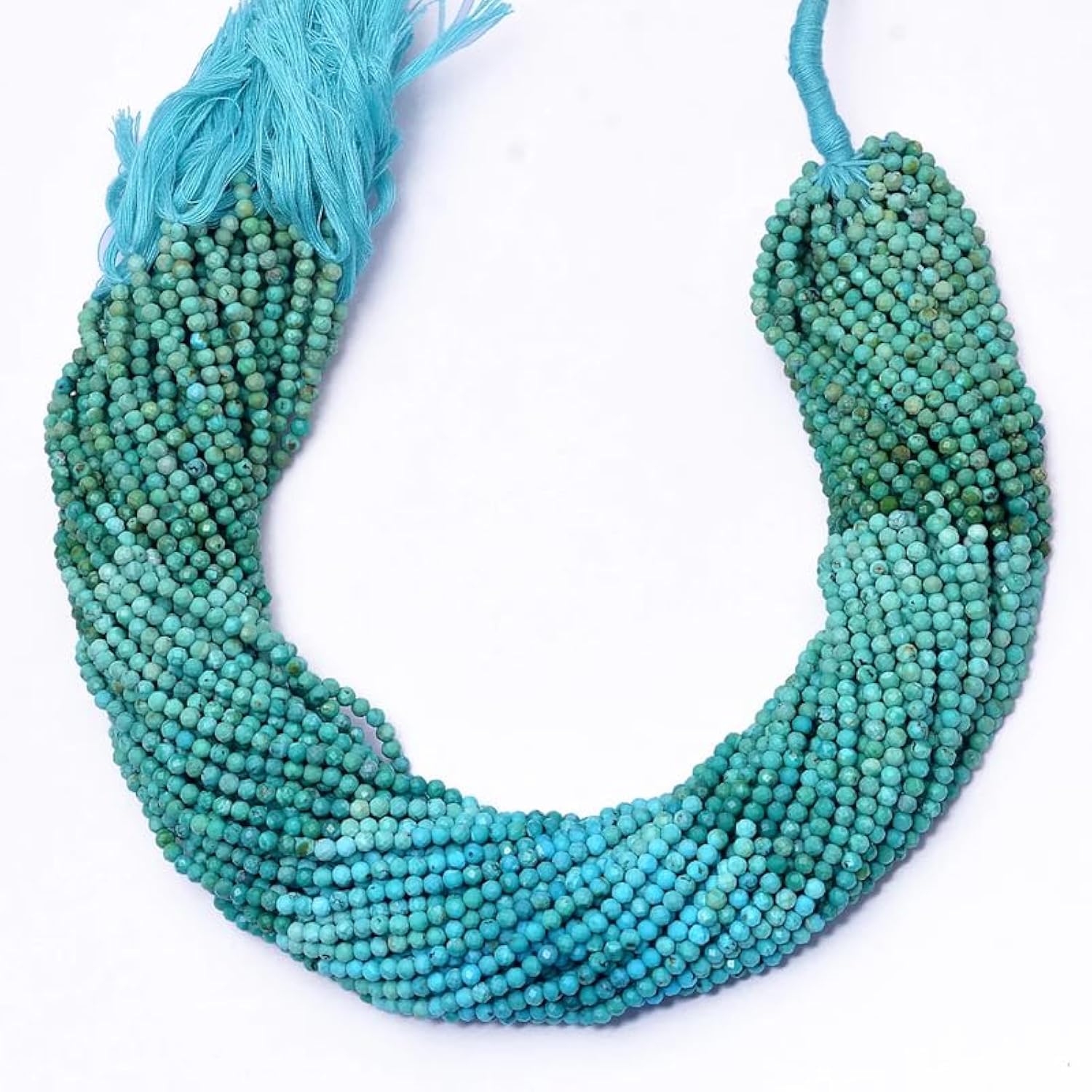 Micro perles turquoise AAA+ régulières pour enfilage sans blocage