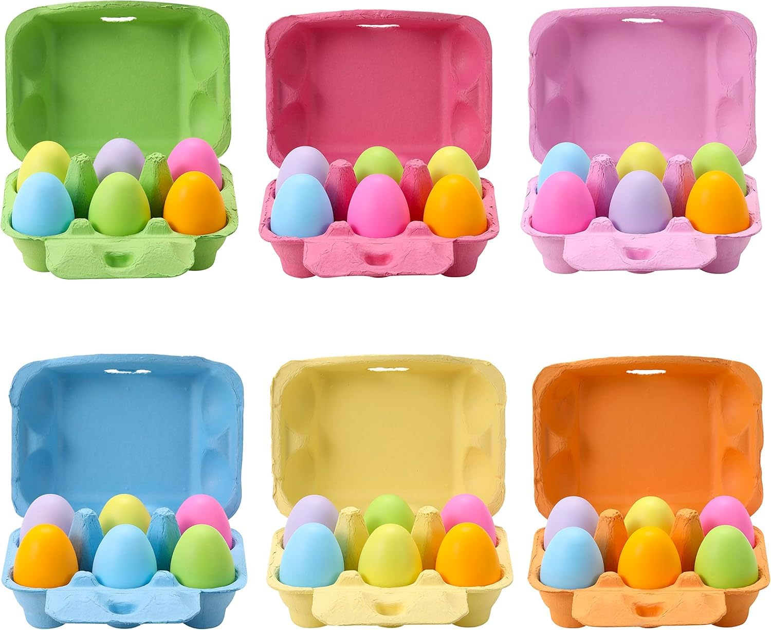 Eierkarton, Colorful Eierkarton für je 6 Eier, Robust und Langlebig, Eierbox Eier Behälter für Hühn/DIY Geschenke Ostern Handwerk, Sicherer Transport & Aufbewahrung von Hühnereiern