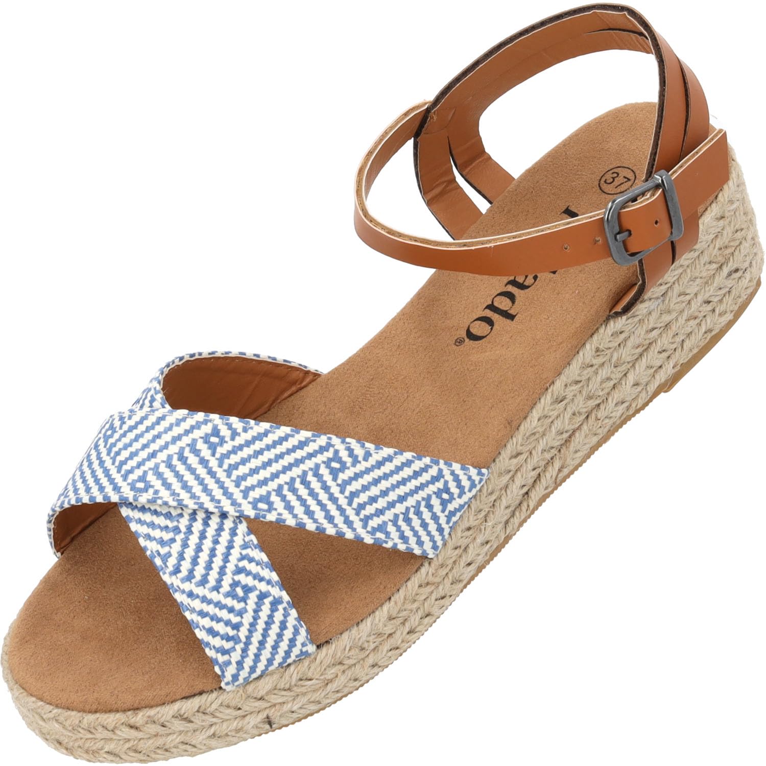 Palado Damen Sandalen Thunon - elegante Sommerschuhe - modische Wedges mit gekreuzten Riemen - bequeme Sandaletten