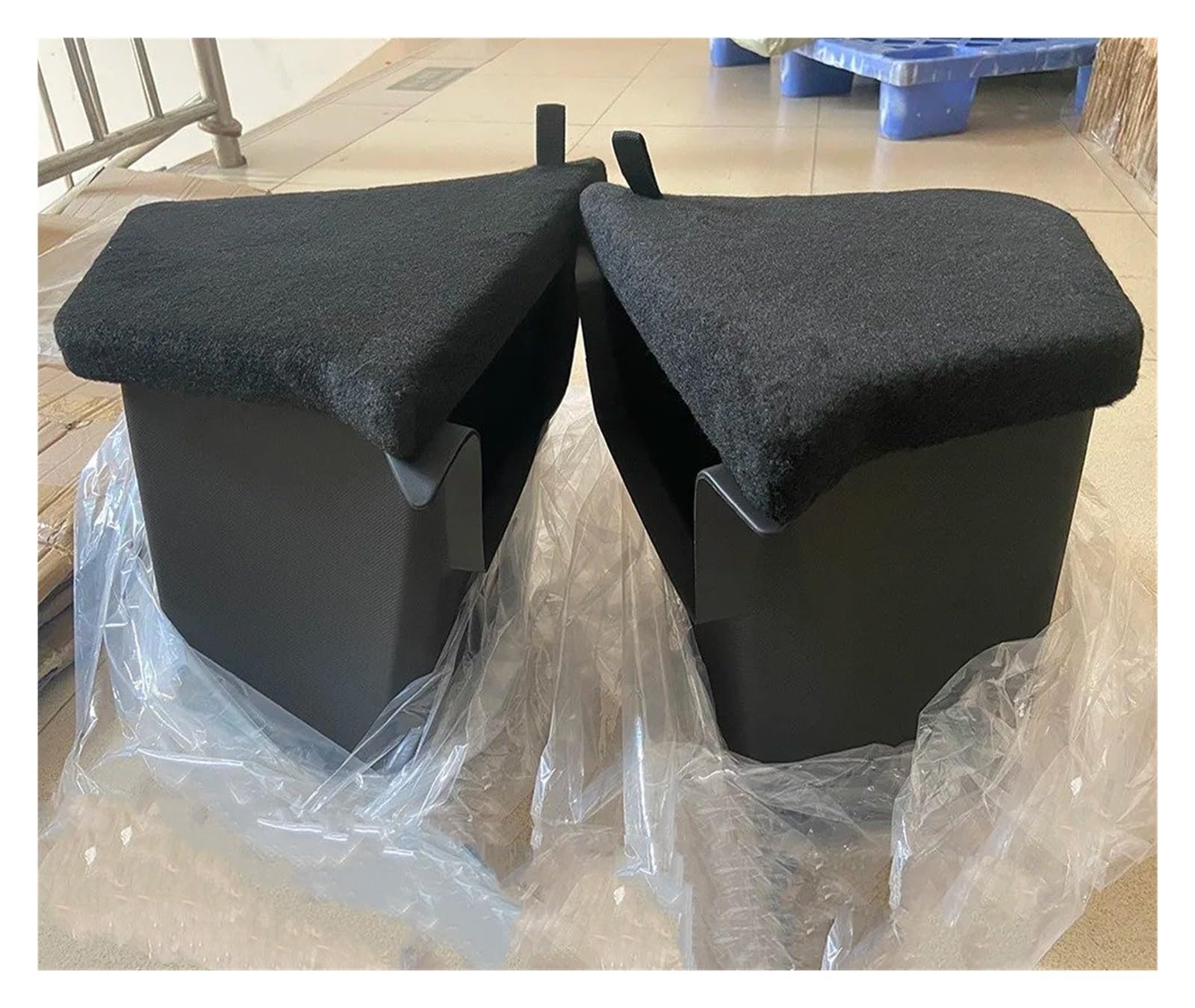 Lhdktee Cargo Cover For Tesla For Model Y For Juniper 2025 Rear Trunk Side Storage Organizer Box With Cover Left Right Tidying Packet Bins Rear Trunk Parcel Shelf