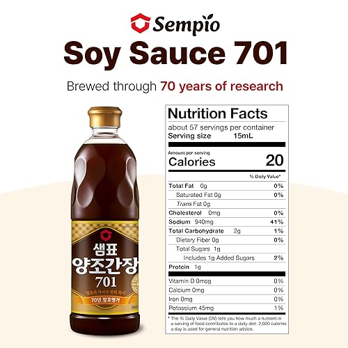 Miniatura 2 de Sempio Salsa de soja elaborada naturalmente 701 (29.1 fl oz29.08 fl oz) - Auténtica salsa de soja premium con rico sabor y aroma