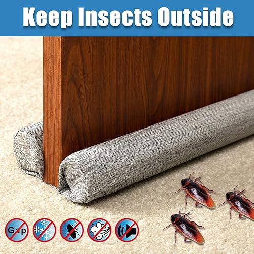 Miniatura 3 de DreamQuil Tapón de dardos para puerta doble, burlete para parte inferior del sello de la puerta, bloqueo de polvo y ruido, 1.5 pulgadas, aislamiento