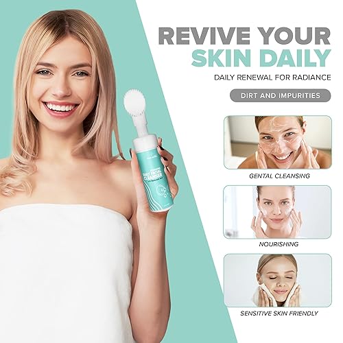 Miniatura 6 de Pure Aroma Limpiador facial diario hidratante  Lavado facial espumoso y removedor de maquillaje con ácido hialurónico, glicerina  Para todo tipo de