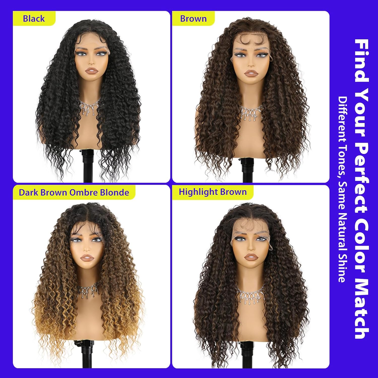 Black Synthetic Lace Front Wig for Women 24 Inch Long Curly Wavy 13X4 HD Lace Front Wig with Baby Hair Natural Preplucked Hairline Lace Wigs for Daily Party Use