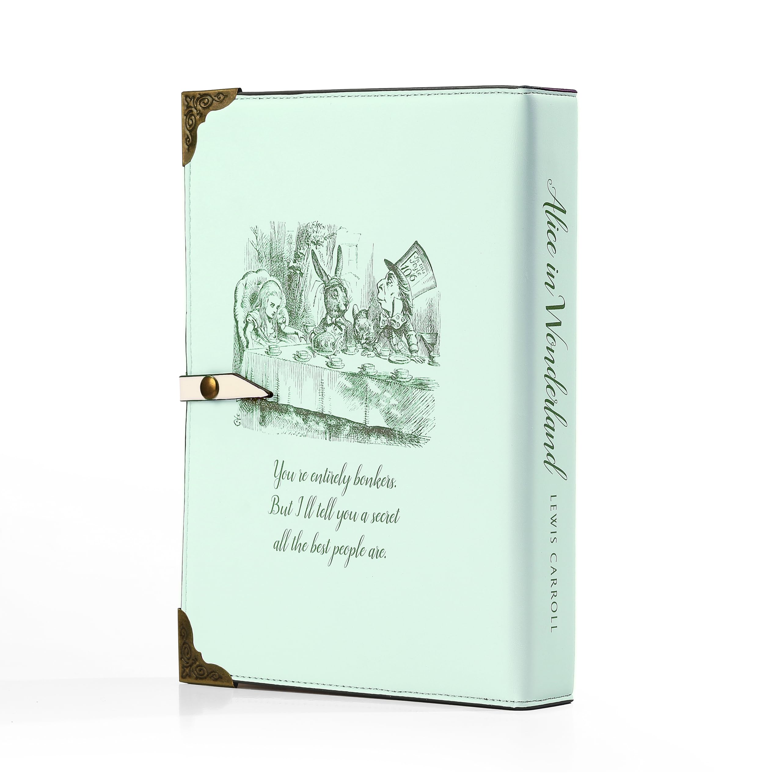 A6 Binder 6 Ring Vegan Leather, Refillable Writing Binder Organizer, Book Lovers Gifts, Journal Notebook-80 Pages, Writing Journal, Notebooks for Work (Alice in Wonderland) - Image 4