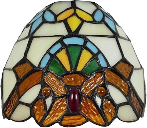 Pantalla de lámpara de 6 pulgadas de repuesto solo para pantalla de cristal Tiffany, accesorios de cubierta de lámpara barroca beige, apertura de