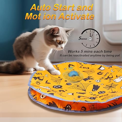 Miniatura 3 de Juguetes interactivos para gatos, pelota rodante en la bolsa, chirping y activada por movimiento, juguete interactivo para jugar al escondite en la