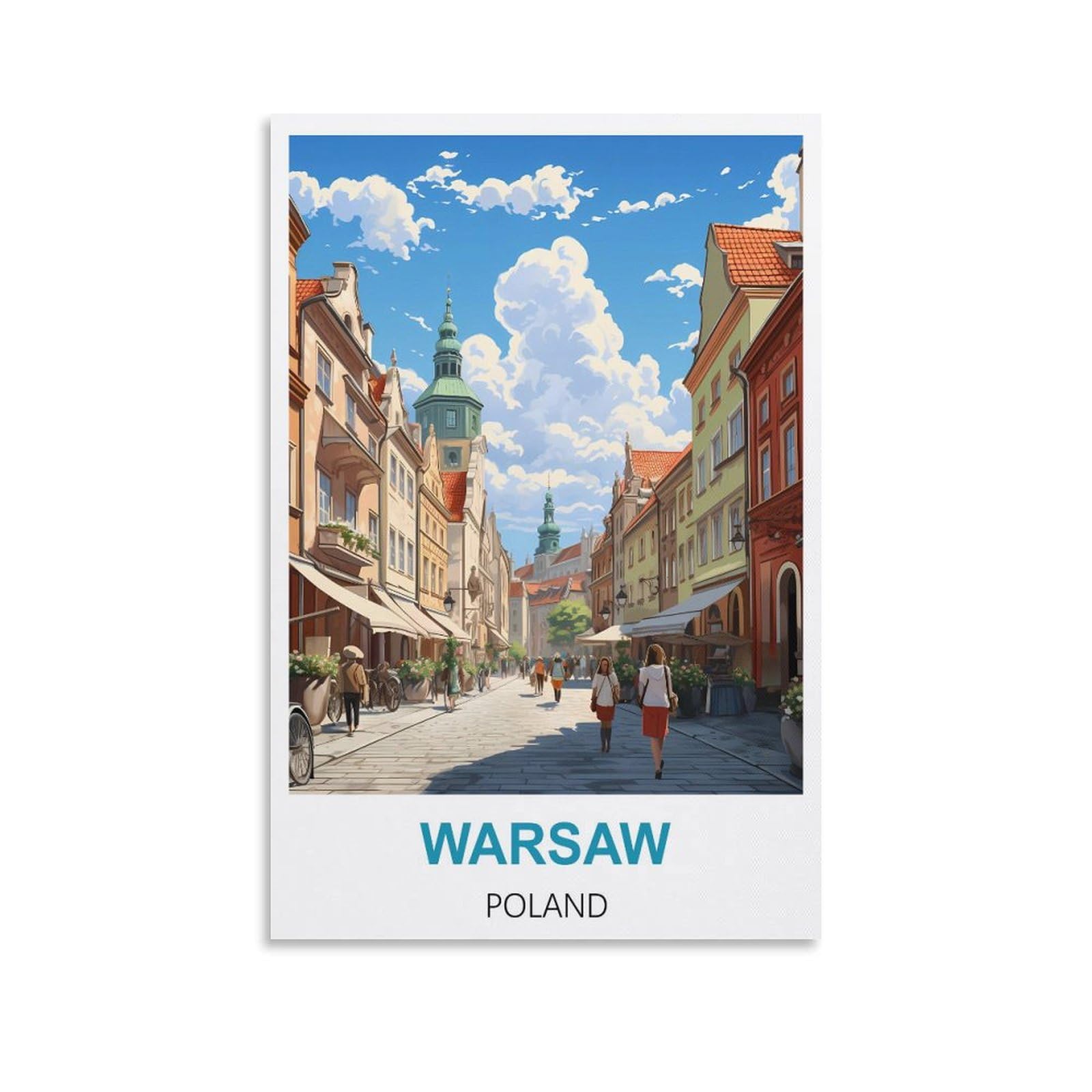 Metal Tin Sign Plaque Poster,Warsaw Poland,Art Plaque Poster Wall Decor for Home Tool Room Bar Club Restaurant Cafe 30x40cm