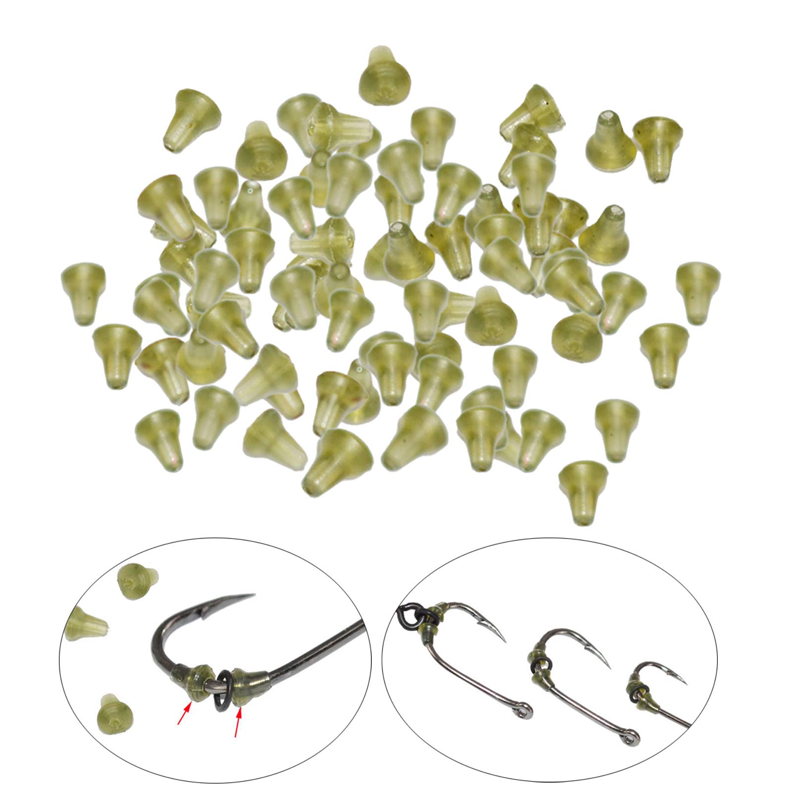 Perfeclan 100 Piezas de Paradas de Cebo de Pesca con tapón de Bobber de Pesca para Accesorios de Aparejos de Pesca