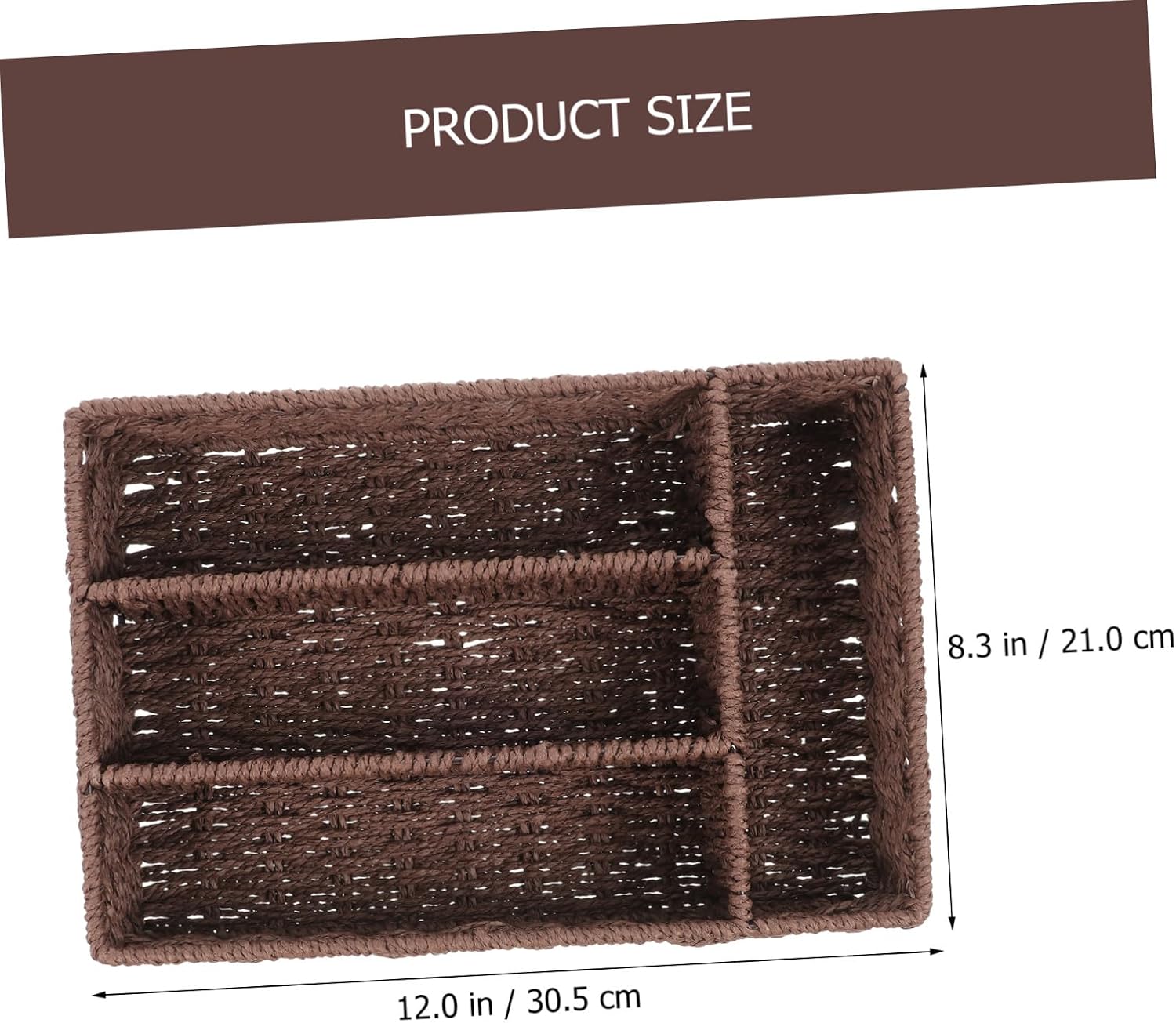 Woven Decorative Storage Basket with Frame Capacity Office Organizer for Cosmetics Coffee and Tea Bags Stylish Rope Material Compact
