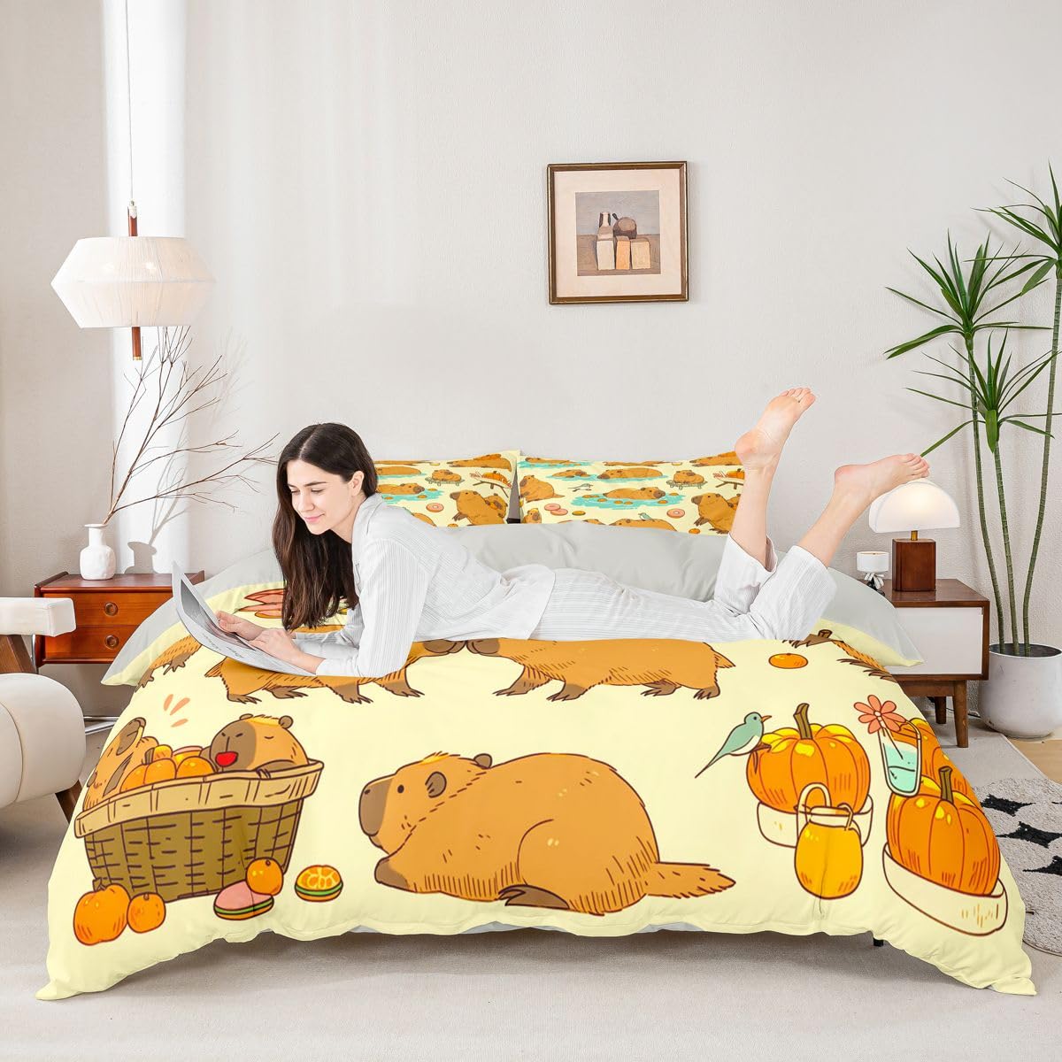 Homewish Urocza poszewka na kołdrę Capybara Group Super King