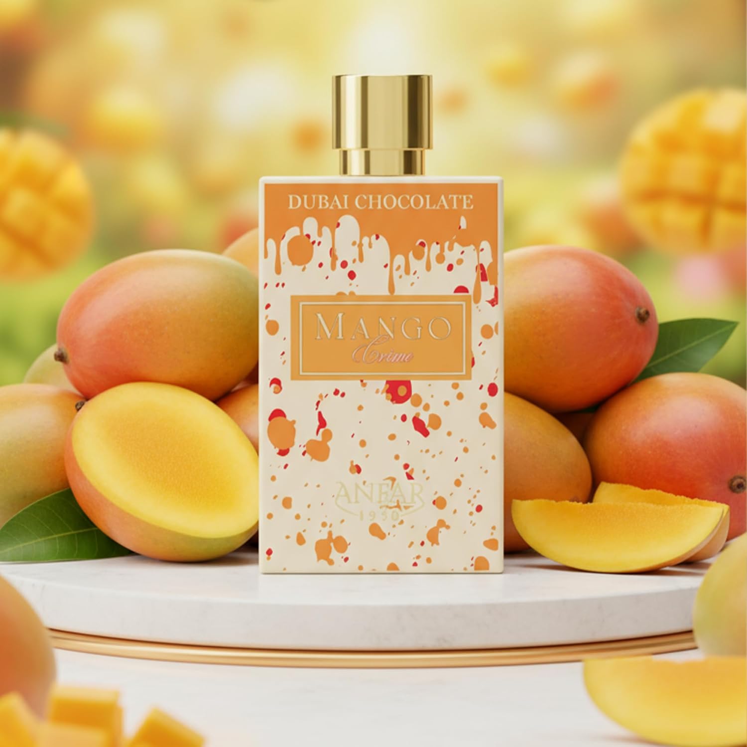 Anfar Dubai Chocolate Mango Creme - Perfume for Women and Men - Top Notes of Mango, Orange Blossom, and Vanilla - Long-Lasting Scent - 2.7 oz