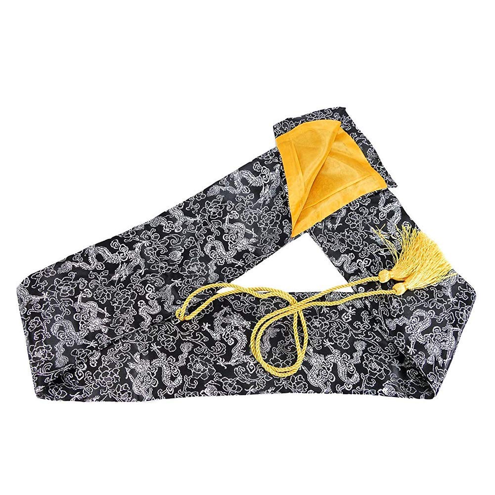 SOFIALXC Silk Sword Bag Samurai Katana Wakizashi Tanto Sword Cover Carry Bag with Golden Tassel,K