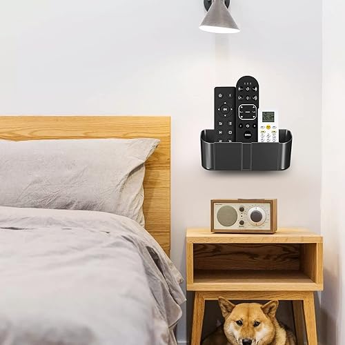 Miniatura 6 de suptek Soporte para control remoto de pared, soporte remoto de TV sin agujeros para 3 o 4 mandos a distancia, negro, cantidad 1, S4B Negro