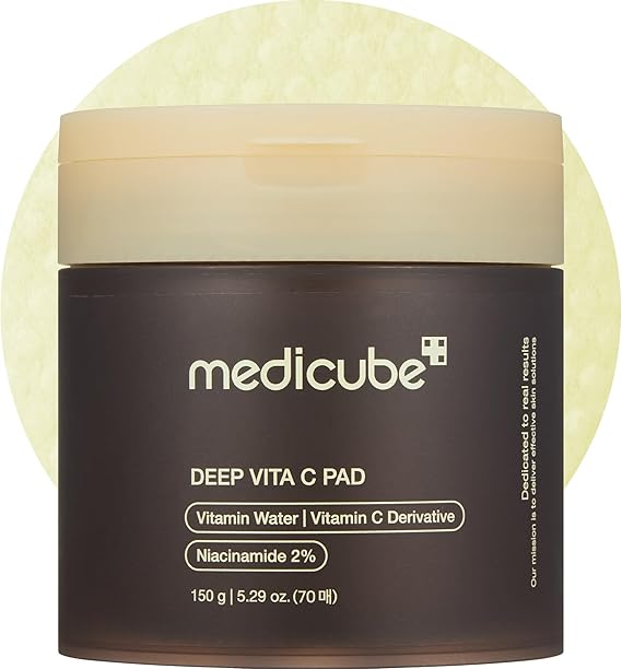 medicube Almohadillas Tónicas Faciales Deep Vita C Para Un Tono De Piel Irregular, 500 000 Ppm De Agua Con Vitaminas Y 3 Tipos De Vitaminas, (70 Láminas), Almohadillas Deep Vita C oferta Amazon