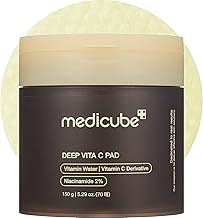 Medicube Deep Vita C Facial Toner Pads for Uneven Skin Tone, 500,000PPM of Vitamin Water & 3 Types of Vitamin, Hydrating & Resurfacing (70 sheets)