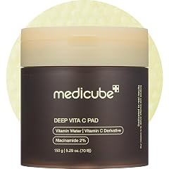 medicube Toner Pads Deep Vita C Facial Toner Pad for Uneven Skin Tone Texture Vitamin Water and 3