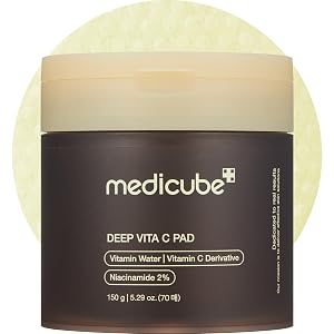 medicube Toner Pads Deep Vita C Facial Toner Pad for Uneven Skin Tone Texture Vitamin Water and 3