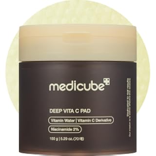 medicube Almohadillas de tóner Deep Vita C Almohadilla de tóner facial para | Almohadilla de hidratación profunda y rejuvenecedora con vitamina agua y 3 tipos de vitaminas, cuidado de la piel coreano