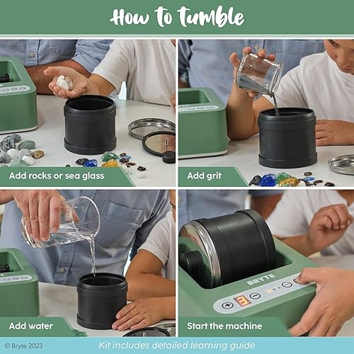 Miniatura 3 de BRYTE Vaso de roca y máquina de volcar – Verde menta medio, 3 velocidades, a partir de 8 años – Accionamiento directo, temporizador de 9 días