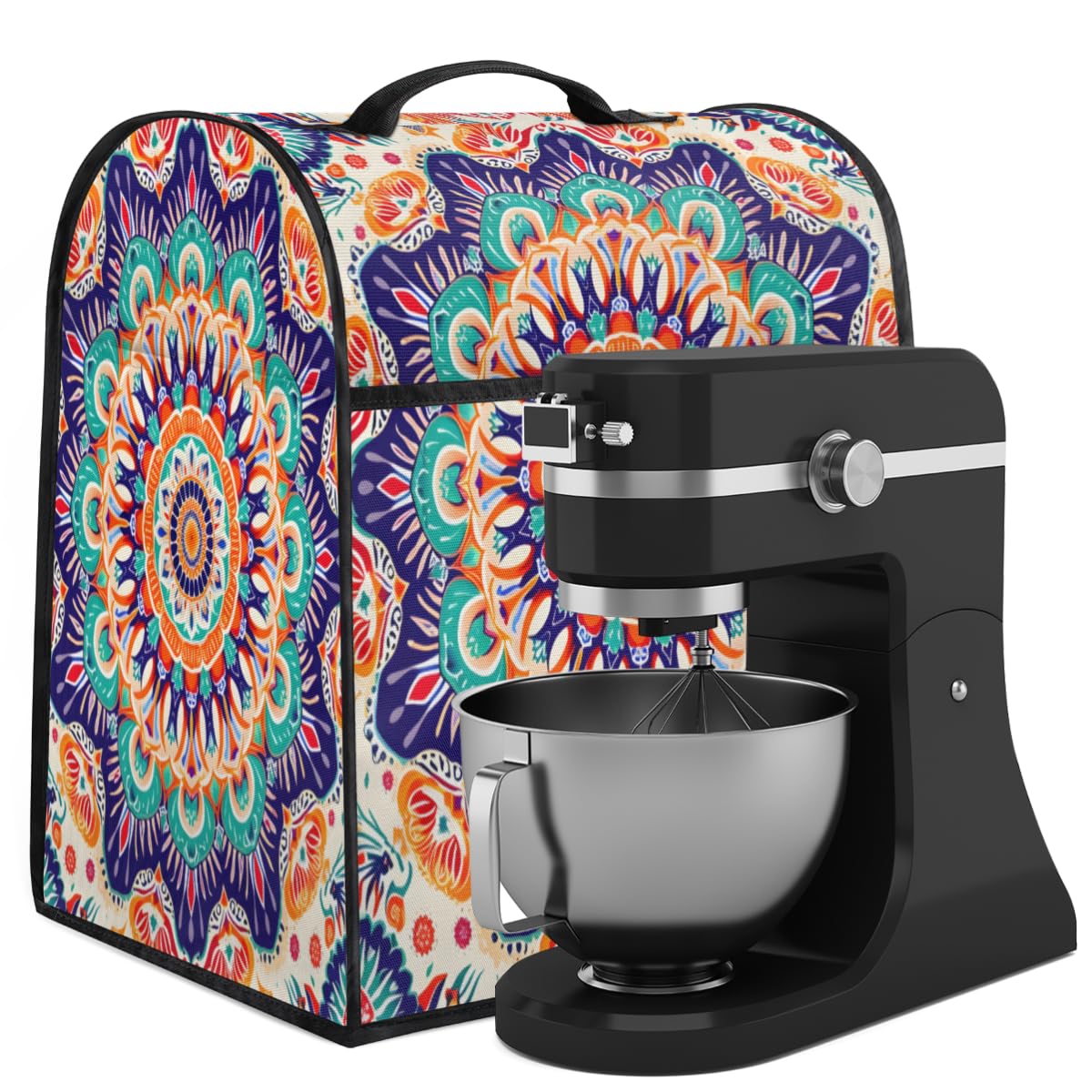Coffee Maker Cover Mandala Kitchen Appliance Covers Small Appliance Covers Blender Cover Juicer Cover Dust Covers for Kitchen Appliances with Top Handle and Pockets,Washable,B340