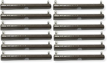 Ohmite L225J250E Pack of 12 Wirewound Tubular Resistors, 225W, 250 Ohms, 4595V Max, 260 TCR, Rugged Vitreous Enamel Coating, All-Welded Construction, for Industrial and Electronic Applications