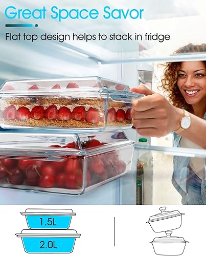 Miniatura 33 de NUTRIUPS 8x8 Baking Dish Square Casserole Baking Dishes with Glass Cover Glass Casserole Dish with Lid Baking Dish Glass Baking Pan for Baking