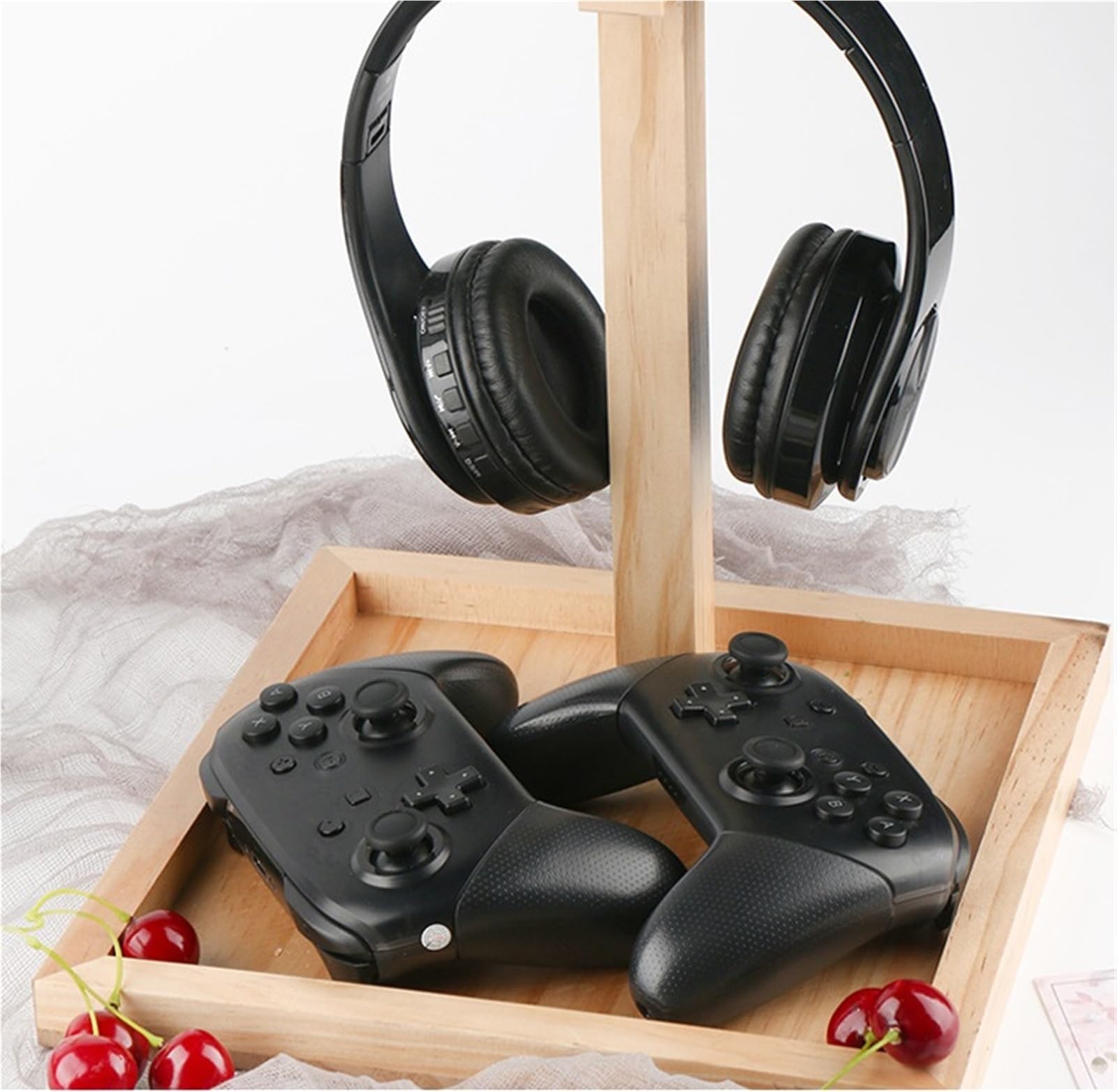 Supporto Per Cuffie Porta Cuffie Supporto For Cuffie Da Tavolo In Legno For Gioco For PC Con For Creativo Organizzare(Charcoal)