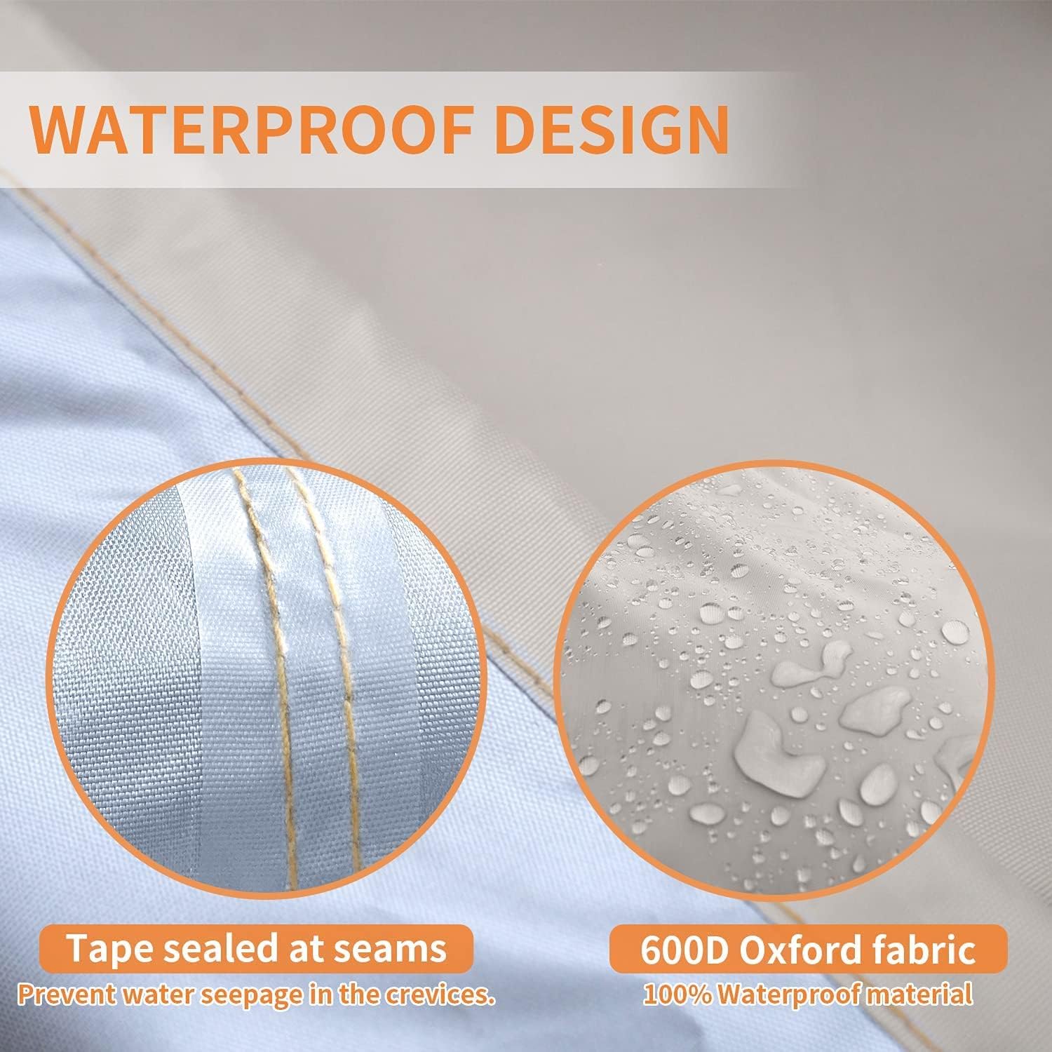 Patio Chaise Lounge Cover Waterproof, 2-Pack 68 inch 600D Durable Outside Beach Pool Lounge Cover, Outdoor Patio Furniture Covers, UV & Rip & Fade Resistant Outdoor Lounge Chair Covers