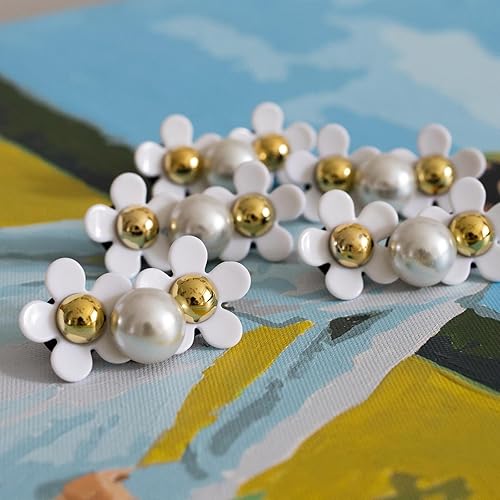 Abalorios de flores compatibles con bolsa Bogg y Simply Southern Totes, accesorios de abalorios de inserción de perlas