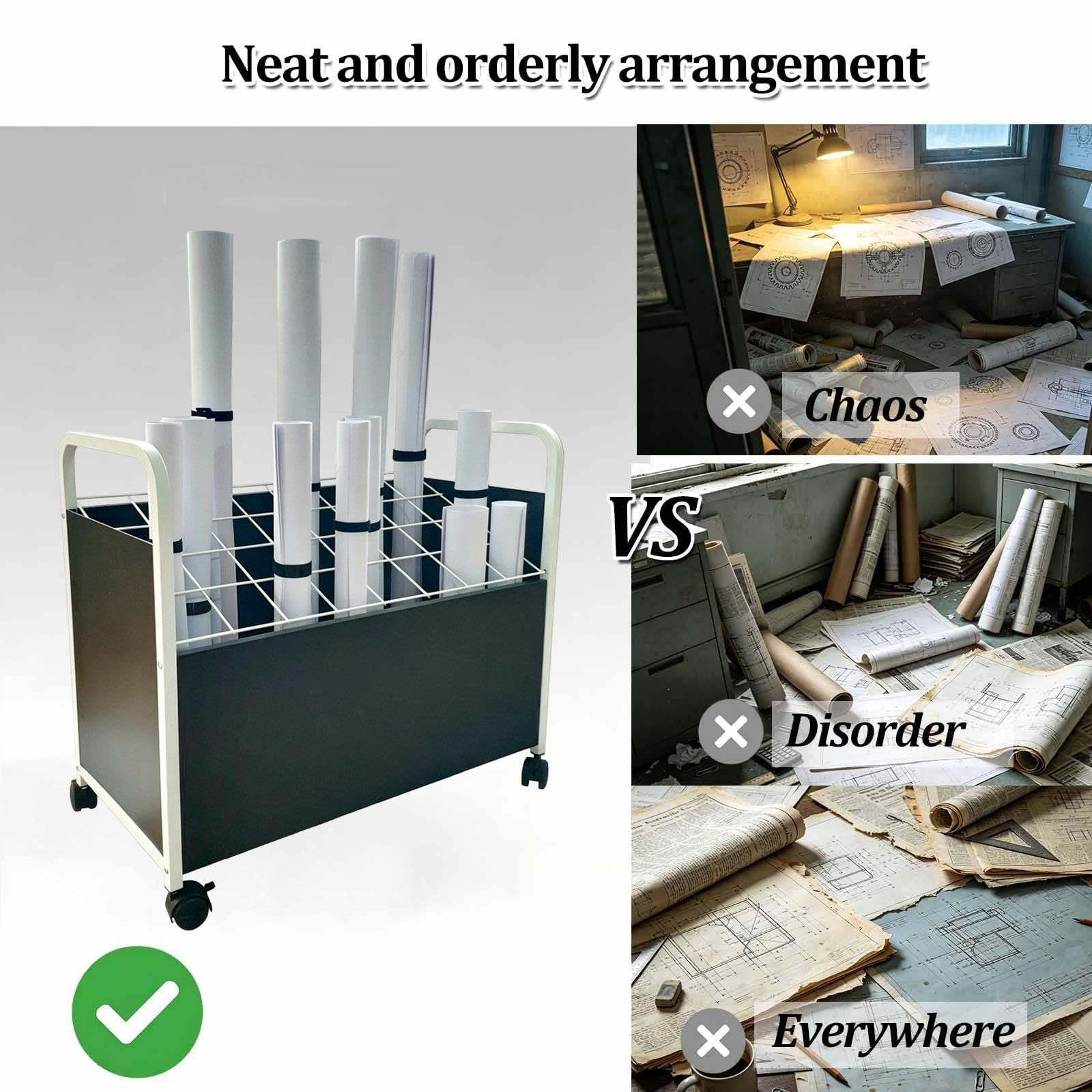 Organizer mobile per documenti, espositore in metallo per brochure, nero