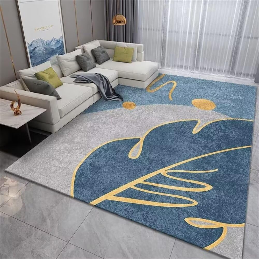 Tapis de chambre en nuance gris-bleu pour un salon cosy ou une terrasse