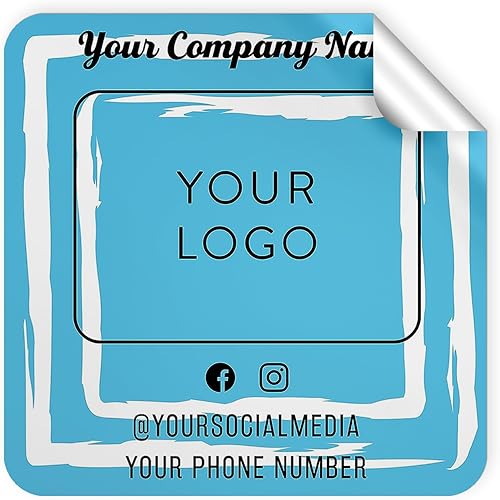 Vista 155 de DayStar Custom Signs & Design, Paquete de 60 calcomanías rectangulares personalizadas de vinilo personalizadas para logotipo de pequeñas empresas