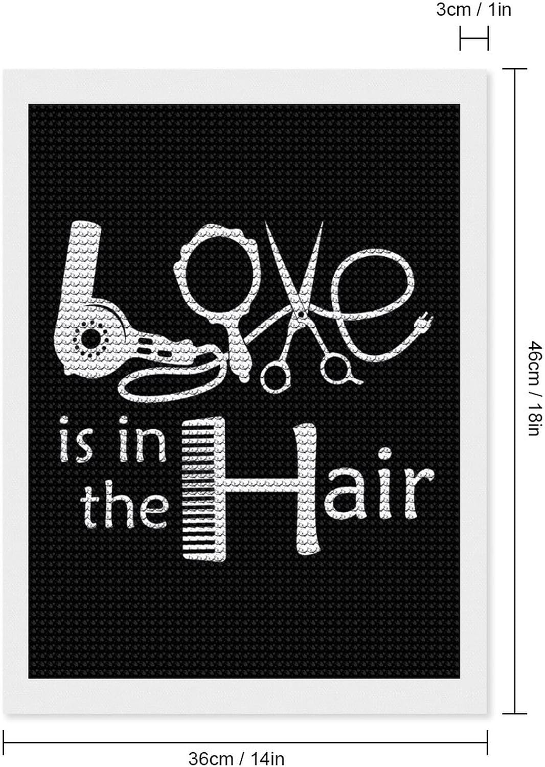 Barber Salon Hairdresser Love Diamond Painting Kits 5D DIY Full Drill Rhinestone Arts Wall Decor for Adults 12"x16"